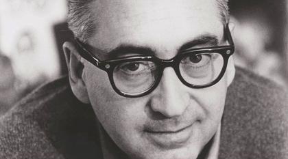 a photograph of american graphic designer, Saul Bass